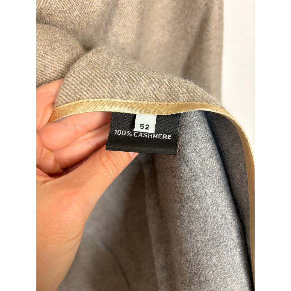 Kiton Napoli 100% Cashmere Herringbone Blazer Jacket Beige Like New IT 52 US 8 - Picture 6 of 7